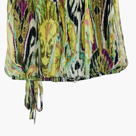 Cache Vintage Y2k Fairy Beaded Silk Metallic Cami Top Small Abstract Boho USA - Picture 7 of 10